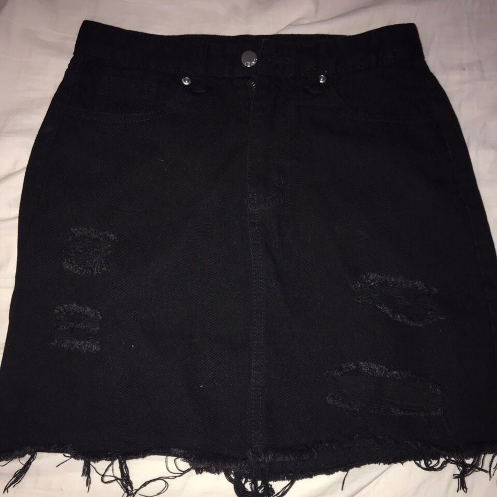 Black Jean Skirt